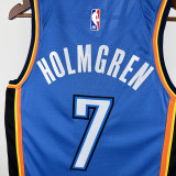 2022-23 OKC Thunder HOLMGREN #7 Blue City Edition Top Quality Hot Pressing NBA Jersey