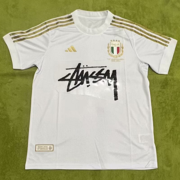 2023 Italy White 125th Anniversary Edition Fans Soccer Jersey (带广告)