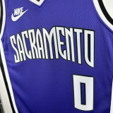 2024-25 KINGS MONK #0 Purple Retro Top Quality Hot Pressing NBA Jersey(V领）