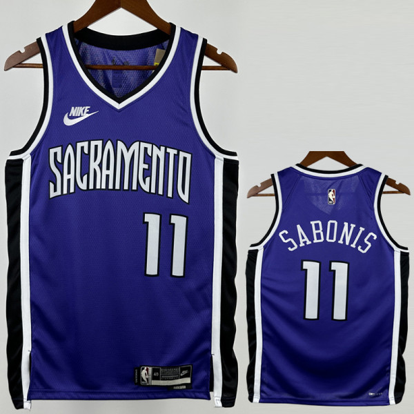 2024-25 KINGS SABONIS #11 Purple Retro Top Quality Hot Pressing NBA Jersey(V领）
