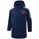 2024-25 Bayern Royal Blue Hooded Windbreaker Fabric Cotton Coat #G199(红标)棉衣