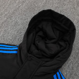 2024-25 Bayern Black Hooded Windbreaker Fabric Cotton Coat #G209棉衣