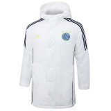 2024-25 Ajax White Hooded Windbreaker Fabric Cotton Coat #G188棉衣