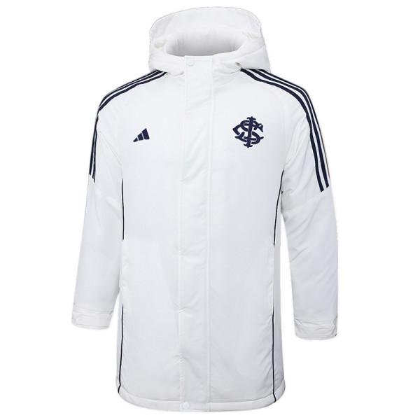 2024-25 Internacional White Hooded Windbreaker Fabric Cotton Coat #G194棉衣