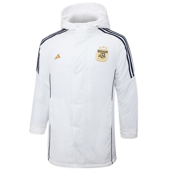2024-25 Argentina White Hooded Windbreaker Fabric Cotton Coat #G183(金标)棉衣