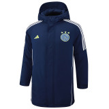 2024-25 Ajax Royal Blue Hooded Windbreaker Fabric Cotton Coat #G189棉衣