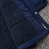 2024-25 RMA Royal Blue Hooded Windbreaker Fabric Cotton Coat #G210(金标)