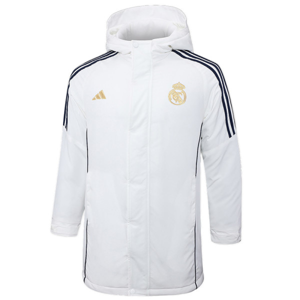 2024-25 RMA White Hooded Windbreaker Fabric Cotton Coat #G208(金标)