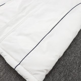 2024-25 Italy White Hooded Windbreaker Fabric Cotton Coat #G222