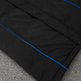 2024-25 Italy Black Hooded Windbreaker Fabric Cotton Coat #G224