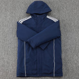 2024-25 Italy Royal Blue Hooded Windbreaker Fabric Cotton Coat #G223