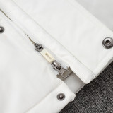 2024-25 Italy White Hooded Windbreaker Fabric Cotton Coat #G222