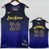 2024-25 LAKERS HACHIMURA #28 Royal blue City Edition Top Quality Hot Pressing NBA Jersey
