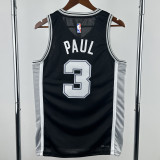 2022-23 SA Spurs PAUL #3 Black Top Quality Hot Pressing NBA Jersey