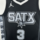 2022-23 SA Spurs PAUL #3 Black Top Quality Hot Pressing NBA Jersey (Trapeze Edition) 飞人版