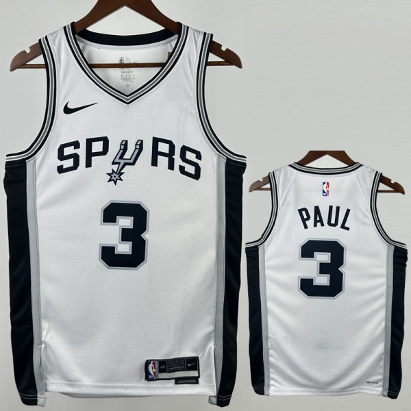 2022-23 SA Spurs PAUL#3 White Top Quality Hot Pressing NBA Jersey