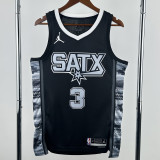 2022-23 SA Spurs PAUL #3 Black Top Quality Hot Pressing NBA Jersey (Trapeze Edition) 飞人版