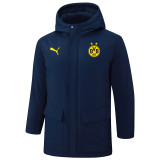 2024-25 Dortmund Royal Blue Hooded Windbreaker Fabric Cotton Coat #G252