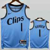 2024-25 Clippers HARDEN #1 Blue City Edition Top Quality Hot Pressing NBA Jersey