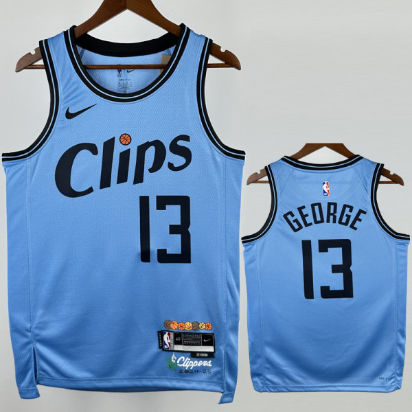 2024-25 Clippers GEORGE #13 Blue City Edition Top Quality Hot Pressing NBA Jersey