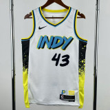 2024-25 Indiana Pacers SIAKAM #43 White City Edition Top Quality Hot Pressing NBA Jersey