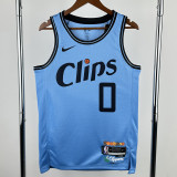 2024-25 Clippers WESTBROOK #0 Blue City Edition Top Quality Hot Pressing NBA Jersey