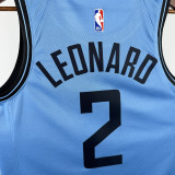 2024-25 Clippers LEONARD #2 Blue City Edition Top Quality Hot Pressing NBA Jersey