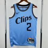 2024-25 Clippers LEONARD #2 Blue City Edition Top Quality Hot Pressing NBA Jersey