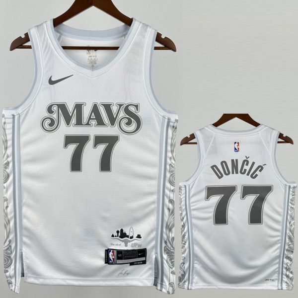 2024-25 Dallas Mavericks DONCIC #77 White City Edition Top Quality Hot Pressing NBA Jersey
