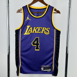2022-23 LAKERS KNECHT #4 Purple Top Quality Hot Pressing NBA Jersey (Trapeze Edition) 飞人版