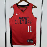 2024-25 HEAT JAQUEZ JR. #11 Red City Edition Top Quality Hot Pressing NBA Jersey (V领）