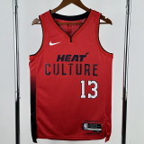 2024-25 HEAT ADEBAYO #13 Red City Edition Top Quality Hot Pressing NBA Jersey (V领）