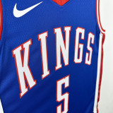2024-25 Kings FOX #5 Blue City Edition Top Quality Hot Pressing NBA Jersey