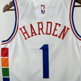 2024-25 76ERS HARDEN #1 White City Edition Top Quality Hot Pressing NBA Jersey