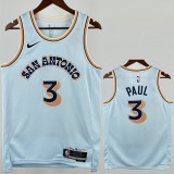 2024-25 SA Spurs PAUL #3 Light blue City Edition Top Quality Hot Pressing NBA Jersey
