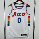 2024-25 76ERS MAXEY #0 White City Edition Top Quality Hot Pressing NBA Jersey