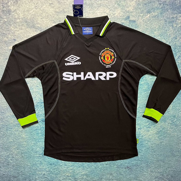 1998 Man Utd Away Long Sleeve Retro Soccer Jersey (长袖)