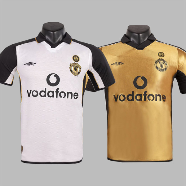 2001-2002 Man Utd 100th Anniversary Double Sided Retro Soccer Jersey *双面