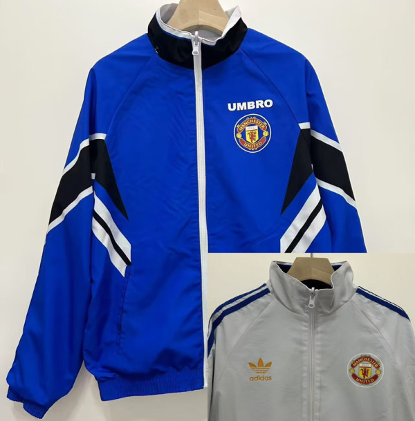 1996-1997 Man Utd Blue & White Retro Double Sided Windbreaker (双面风衣)