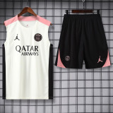 2025-26 PSG Jordan White Tank top and shorts suit