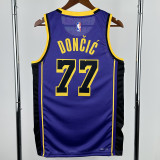 2022-23 Lakers DONCIC #77 Purple Top Quality Hot Pressing NBA Jersey (Trapeze Edition) 飞人版