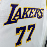 2022-23 Lakers DONCIC #77 White Top Quality Hot Pressing NBA Jersey(圆领)