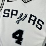 2022-23 SA Spurs FOX #4 White Top Quality Hot Pressing NBA Jersey