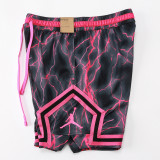 C2440 AJ Grey Red Casual Short Pants