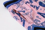 C2444 AJ Pink Blue Casual Short Pants