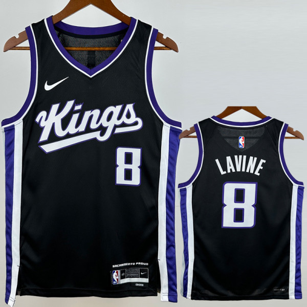 2023-24 Kings LAVINE #8 Black Top Quality Hot Pressing NBA Jersey