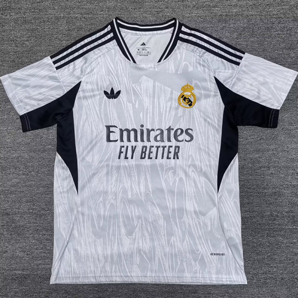 2025-26 RMA White Grey Special Edition Fans Training Shirts (三叶草)
