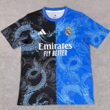 2025-26 RMA Blue Black Special Edition Fans Training Shirts (龙纹)