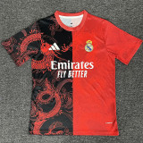 2025-26 RMA Red Black Special Edition Fans Training Shirts (龙纹)