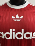 2025 AD Casual Red Player Version Training shirts (三叶草)